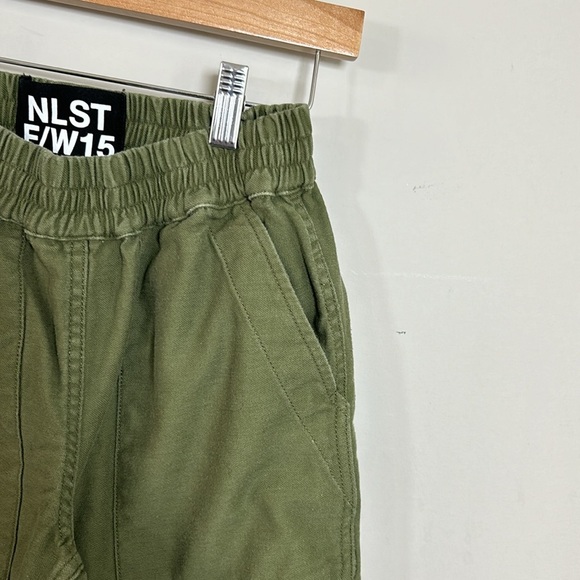 NLST FW15 Jogger Japanese Fabric Army Green Pant Pockets Slouchy Sz S - Picture 6 of 14